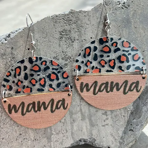 Mama Leopard Print Earrings